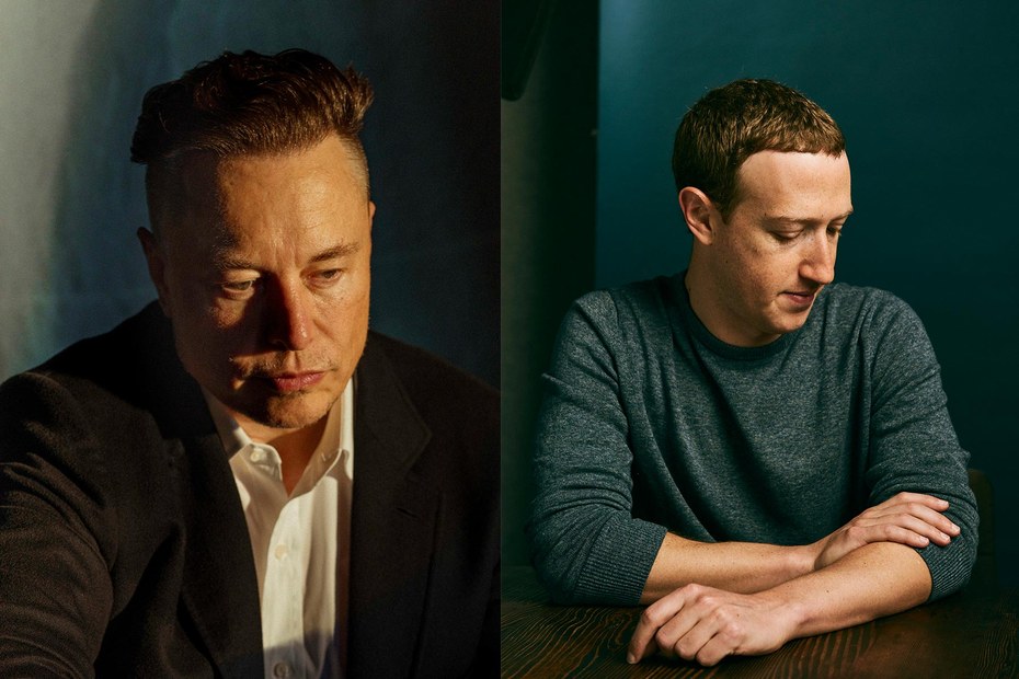 Sie dulden keine Widerworte von uns Nutzern: Elon Musk (l.) und Mark Zuckerberg