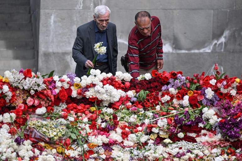 Gedenken in Jerewan am 24. April 2024 an den Genozid an den Armeniern vor 109 Jahren