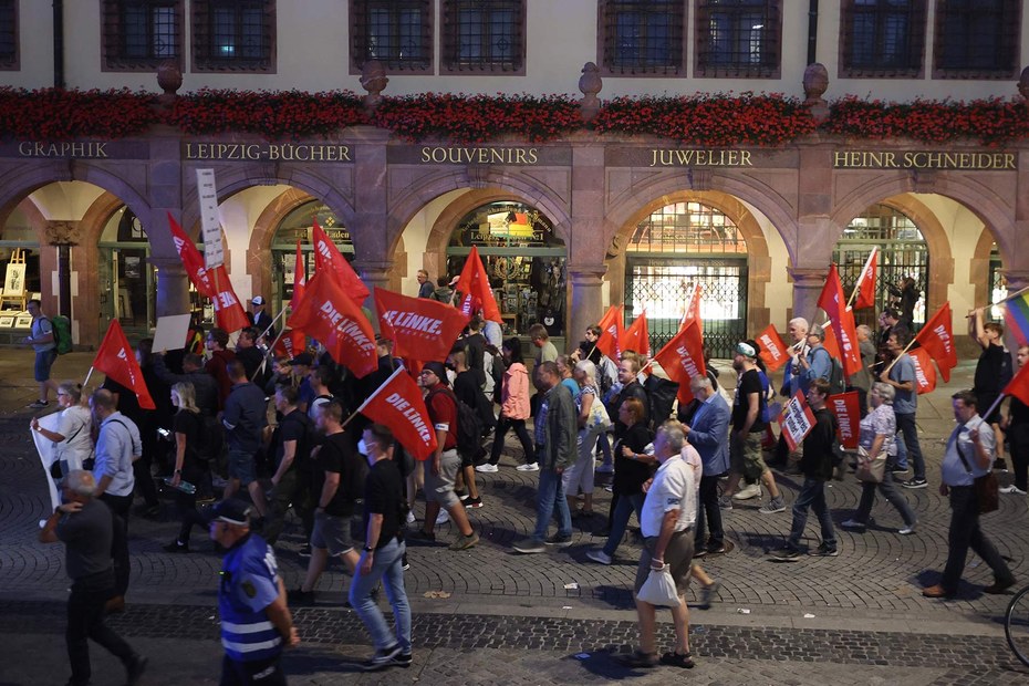 Linker Protest in Leipzig: Die Wut richtet sich vor allem gegen die Grünen