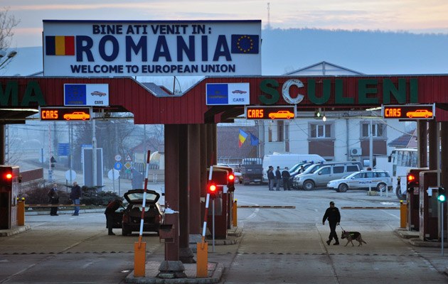 Grenzübergang zwischen Rumänien und Moldawien 