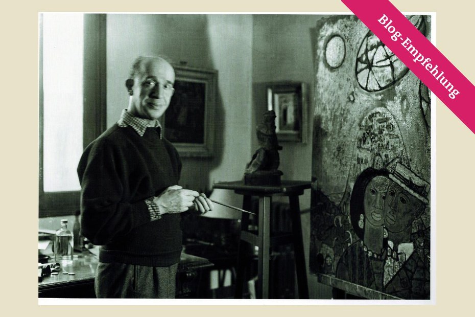 Jecheskiel David Kirszenbaum in seinem Atelier in Paris, um 1952