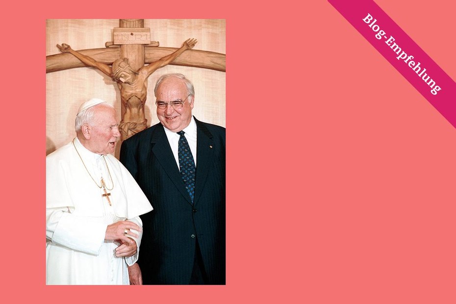 Papst Johannes Paul II und Helmut Kohl