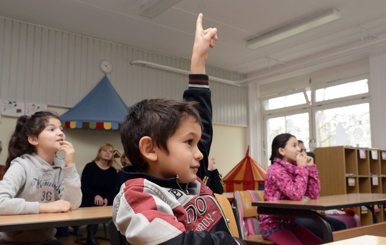 Auch sie haben ein Recht auf Bildung: Flüchtlingskinder in einer Schule in Berlin