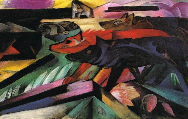 "Die Wölfe (Balkankrieg)" von Franz Marc, 1913