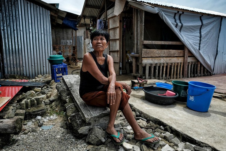 Ende 2021 fegte Taifun „Odette“ das Haus hinweg, in dem Sanciana Ereno geboren wurde und sieben Kinder großgezogen hat