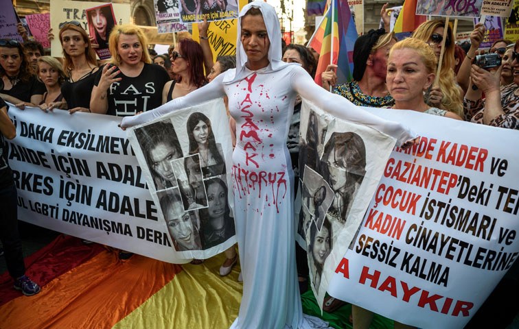 Demonstration für Hande Kader am 21. August in Istanbul