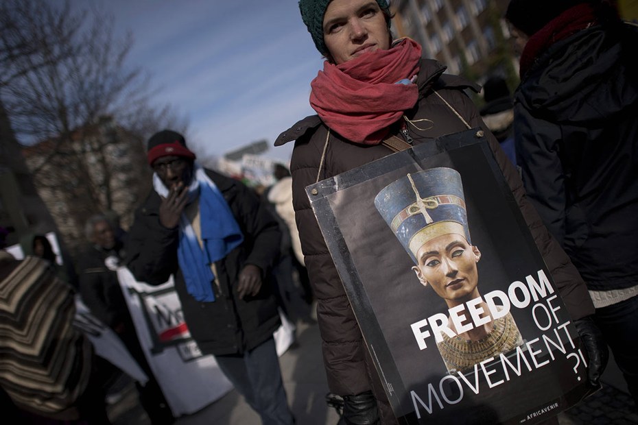 Demonstranten am Jahrestag der sogenannten Berliner Afrika-Konferenz, 2015