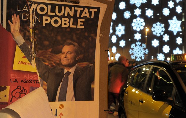Wahlwerbung für den katalanischen Regionalpräsidenten Artur Mas 