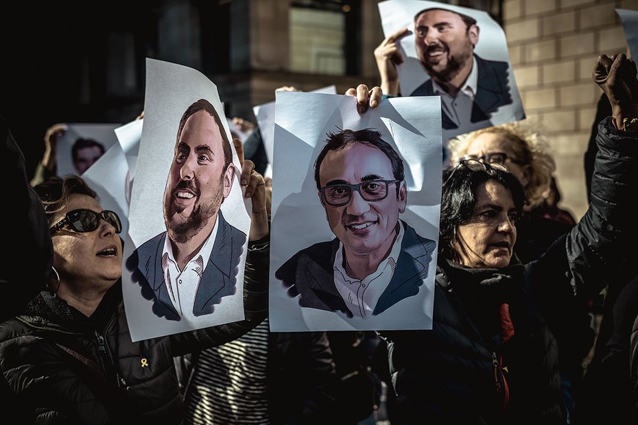 Katalanische Separatisten im Februar in Barcelona
