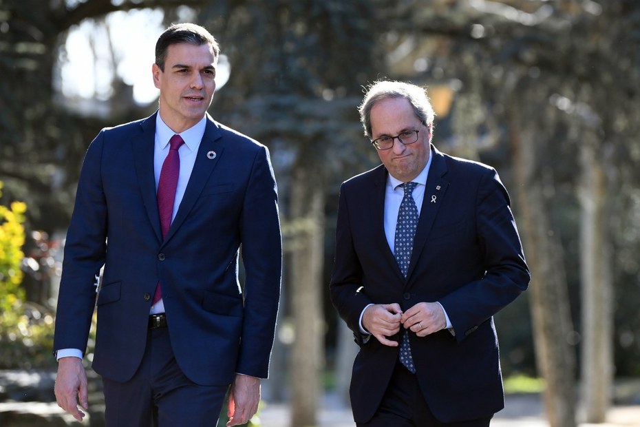 Spaniens Regierungschef Pedro Sanchez und der katalanische Präsident Quim Torra