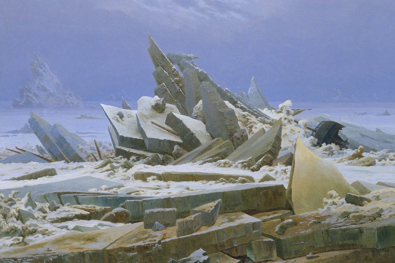 Mitunter erleiden wir in seinen Gemälden Schiffbruch: „Das Eismeer“ (1823/24)