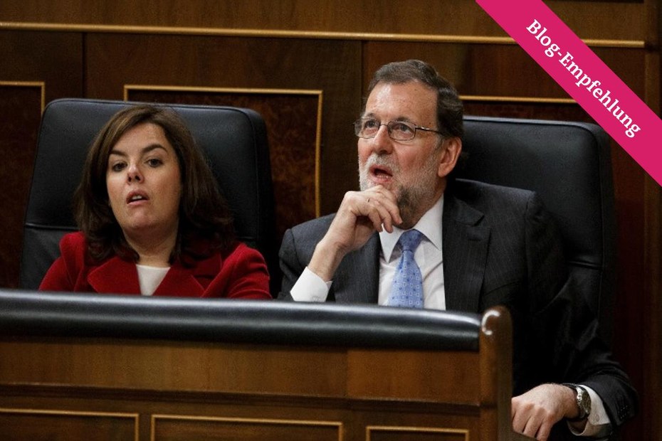 Der spanische Premierminister Mariano Rajoy und die Vizepräsidentin der Regierung Soraya Saenz de Santamaria