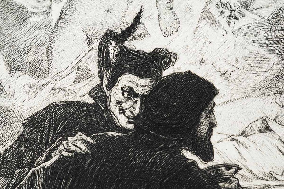 Goethes Faust, „eine besonders herausfordernde Kippfigur aus religiösem Ernst und Unernst“