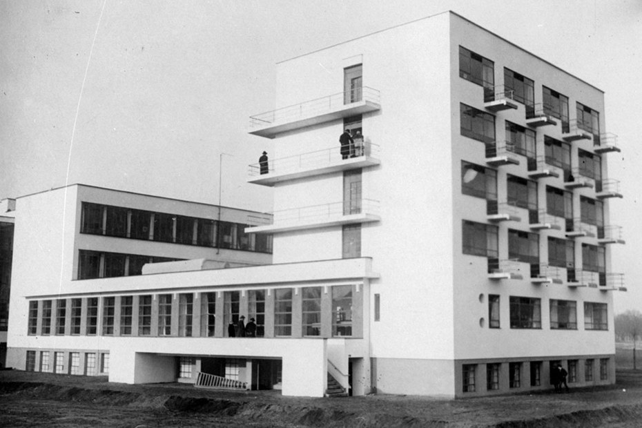 Das Studierendenwohnheim der Bauhaus-Universität in Dessau in den 1930ern