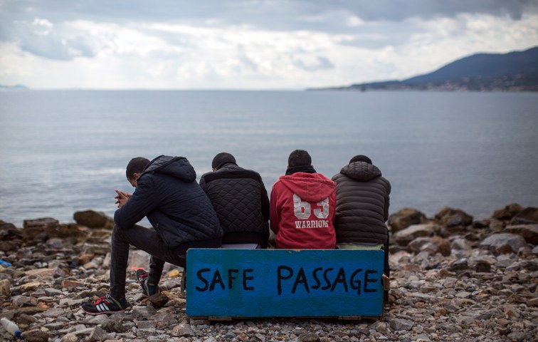 Tausende Migranten sitzen allein auf den griechischen Inseln fest, wie hier auf Lesbos