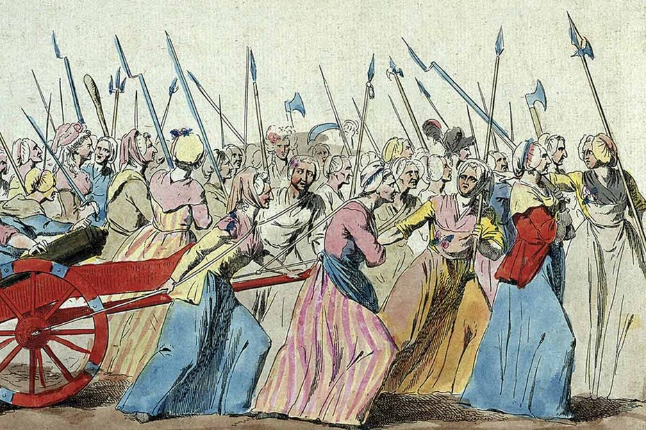 Der Zug der Frauen nach Versailles. Gravur aus dem Pariser Musée Carnavalet