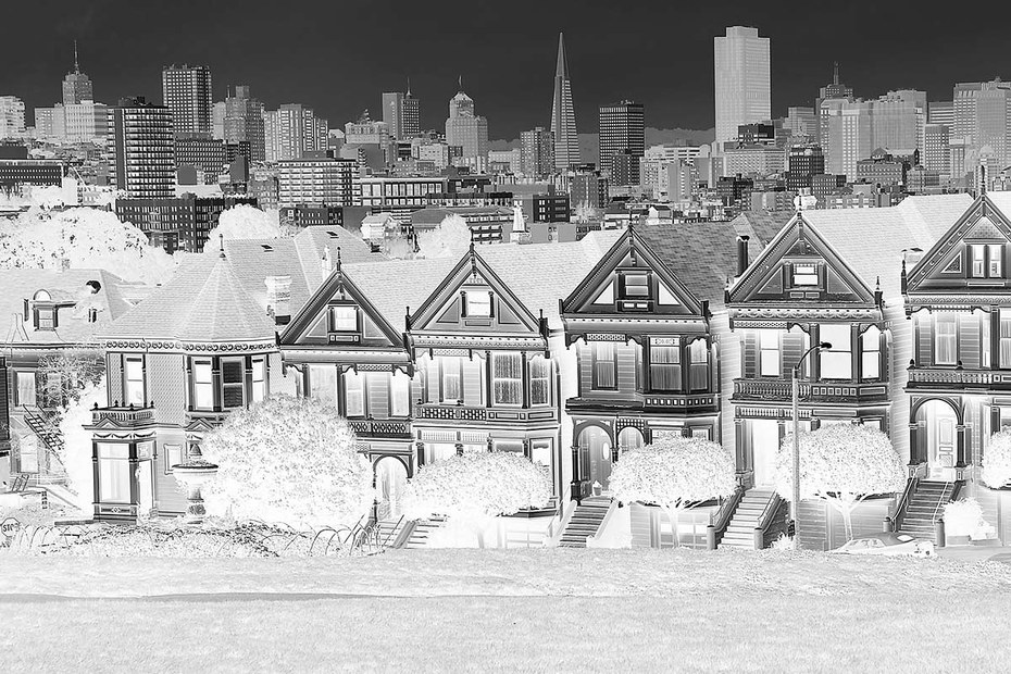 Überreste des 19. Jahrhunderts in der Postmoderne: Häuser im viktorianischen Stil in San Francisco
