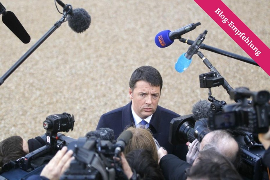 Italiens Premierminister Matteo Renzi nach dem Attentat auf Charlie Hebdo in Paris