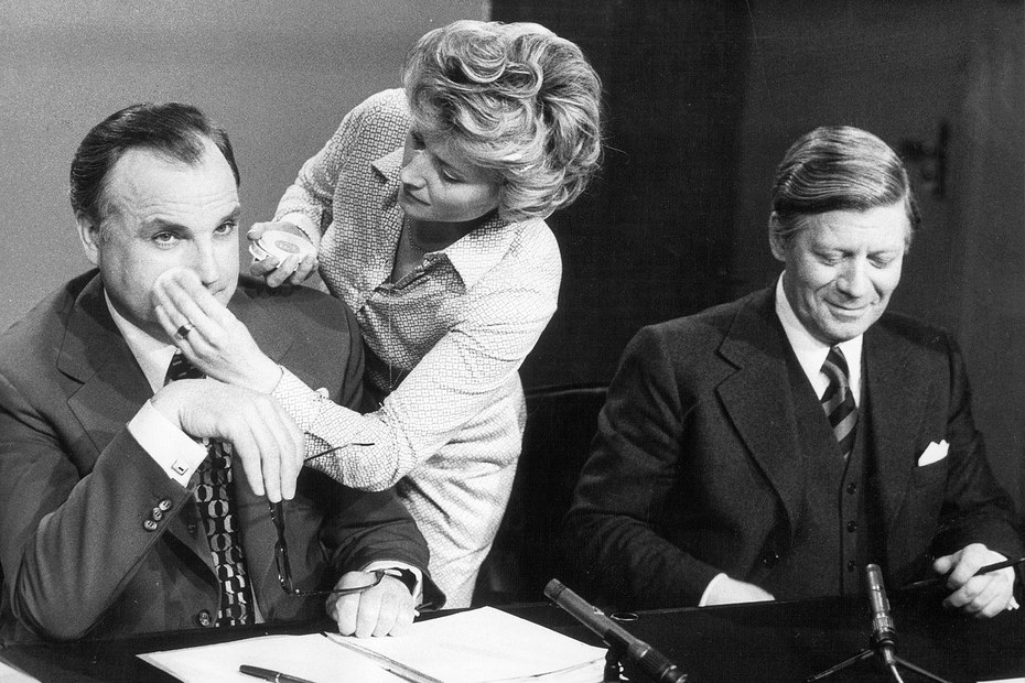 Helmut Kohl und Helmut Schmidt bei einer Fernsehdebatte vor der Bundestagswahl 1976. Schon damals gab es, anders als heute, eine parlamentarische Mehrheit für Schwarz-Gelb