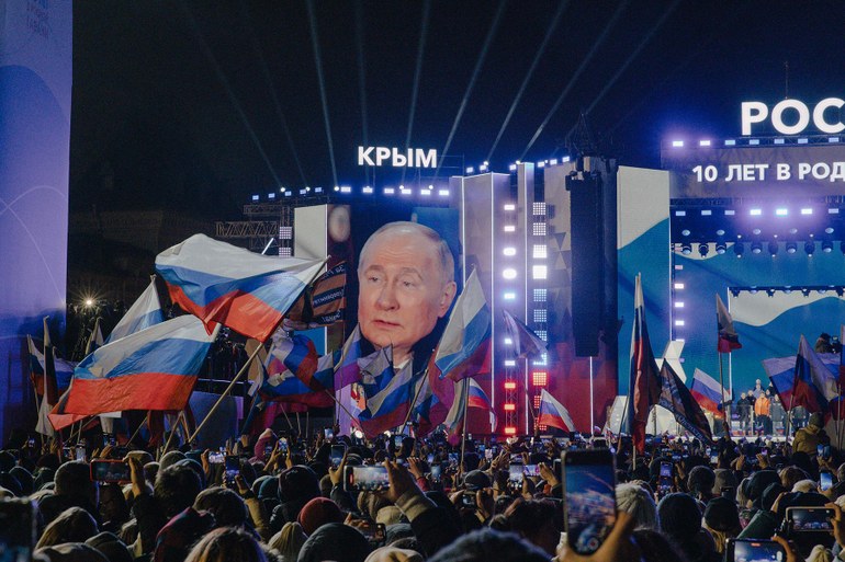 Vager Hinweis auf große Ambitionen: Eine Feier zu zehn Jahren Krim-Annexion auf dem Roten Platz in Moskau, 18. März 2024