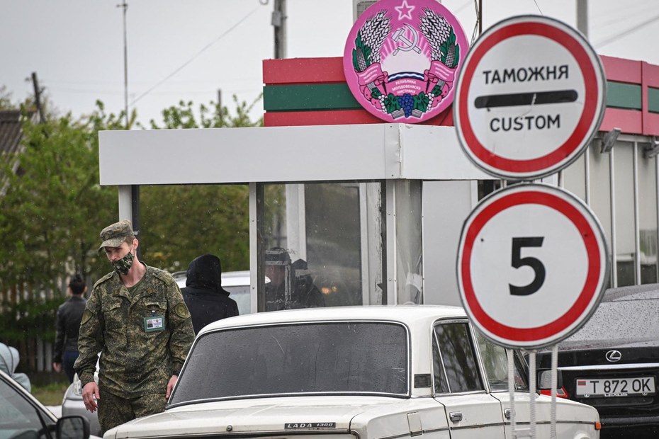 Autos am Grenzübergang des De-Facto-Regimes Transnistrien