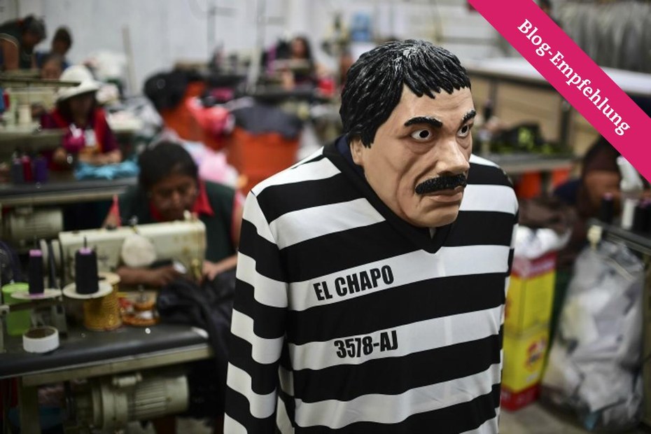 "El Chapo" als Kultfigur: Der Drogenboss Joaquin Guzman Loera wird in Mexiko verehrt, hier werden in einer Fabrik Kostüm und Masken von ihm hergestellt
