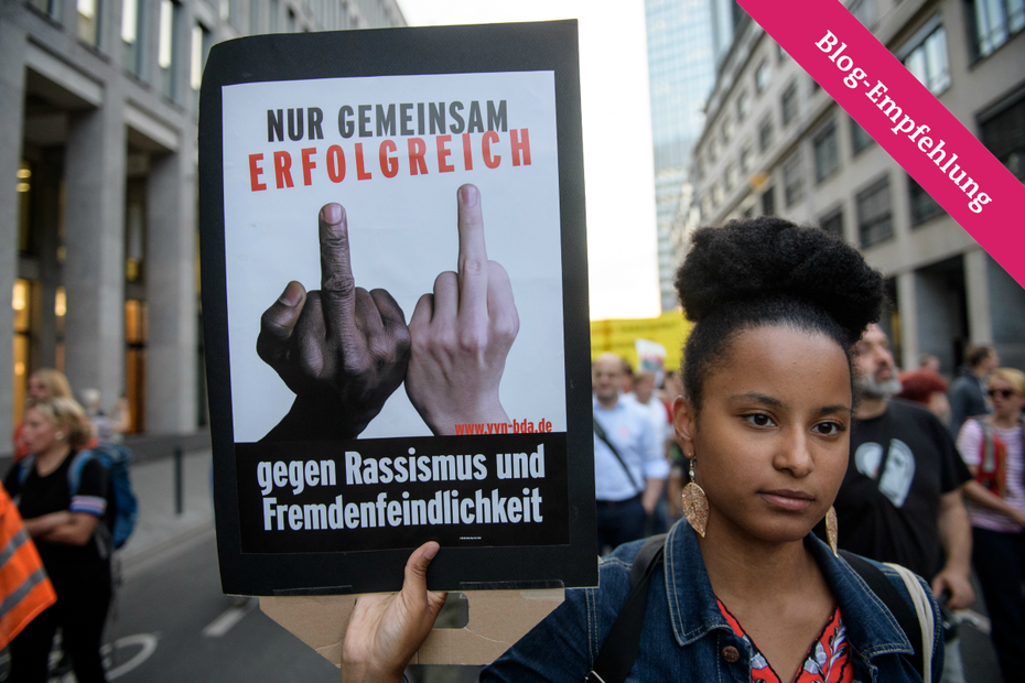 Demonstration für mehr Solidarität mit geflüchteten Menschen in Frankfurt am Main, Sommer 2018