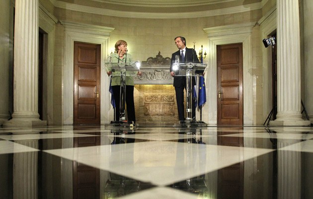 Merkel beim griechischen Premier Antonis Samaras