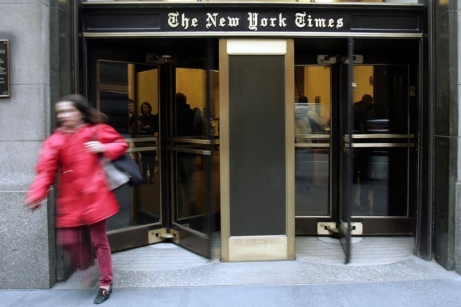 Viel Streit hinter geschlossenen Türen: Eingang zum Redaktionsgebäude der New York Times