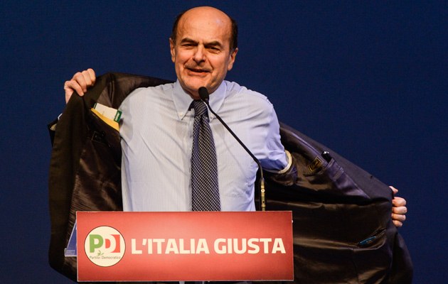Pier Luigi Bersani während einer Wahlversammlung der Demokratischen Partei