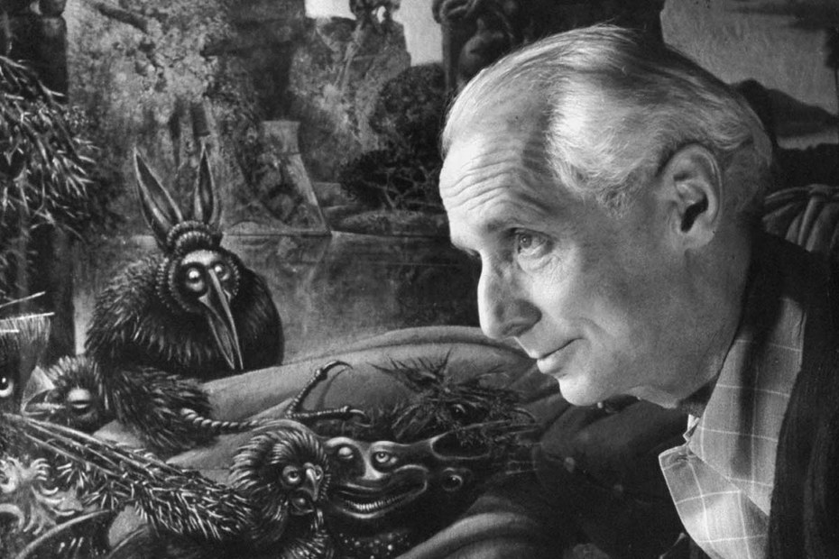 New Yorker Museumsfantasie: Max Ernst mit Dämonen aus seiner „Versuchung des heiligen Antonius“, 1946