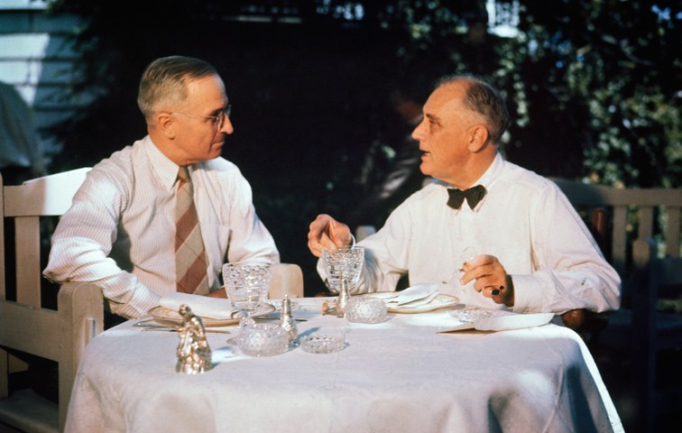 Vizepräsident Harry S. Truman (links) 1944 mit Franklin D. Roosevelt