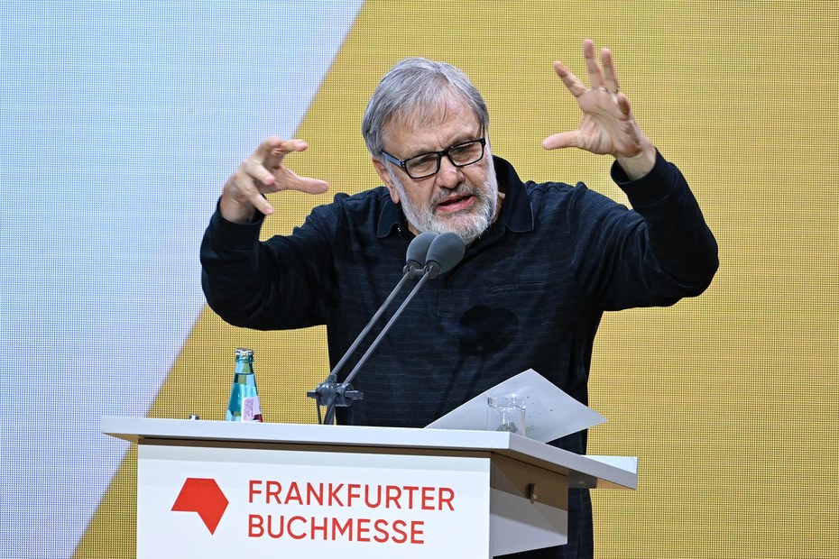 Slavoj Žižek hält die Eröffnungsrede der Frankfurter Buchmesse 2023