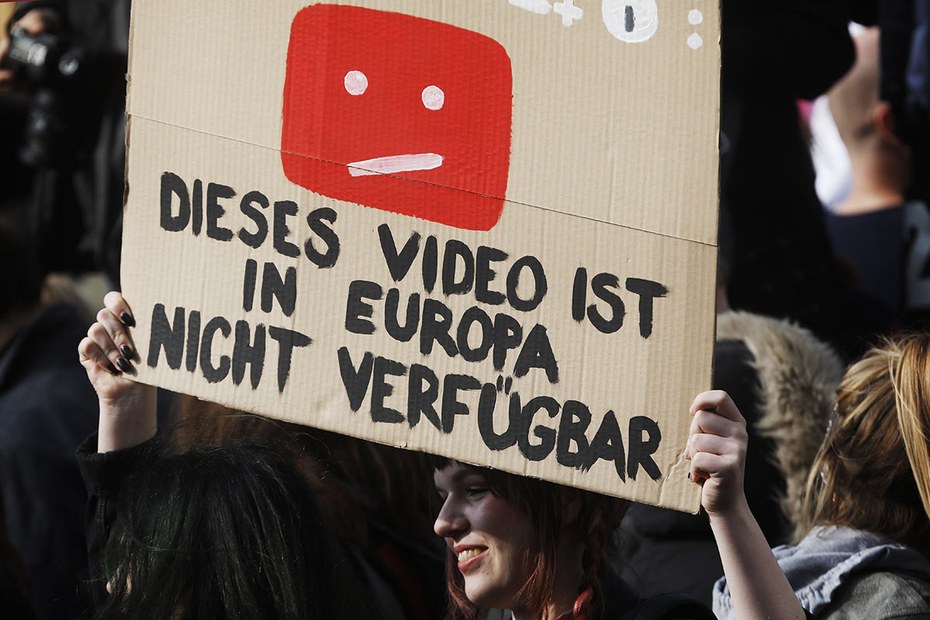 Proteste gegen die EU-Urheberrechtsreform im Jahr 2019