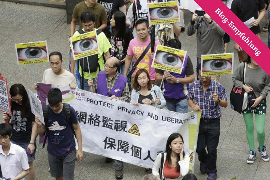 Unterstützer von Edward Snowden in Hong Kong am 15.06.2013