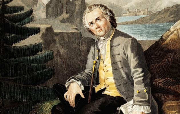 Rousseau, vorgestellt im Exil auf der St. Petersinsel