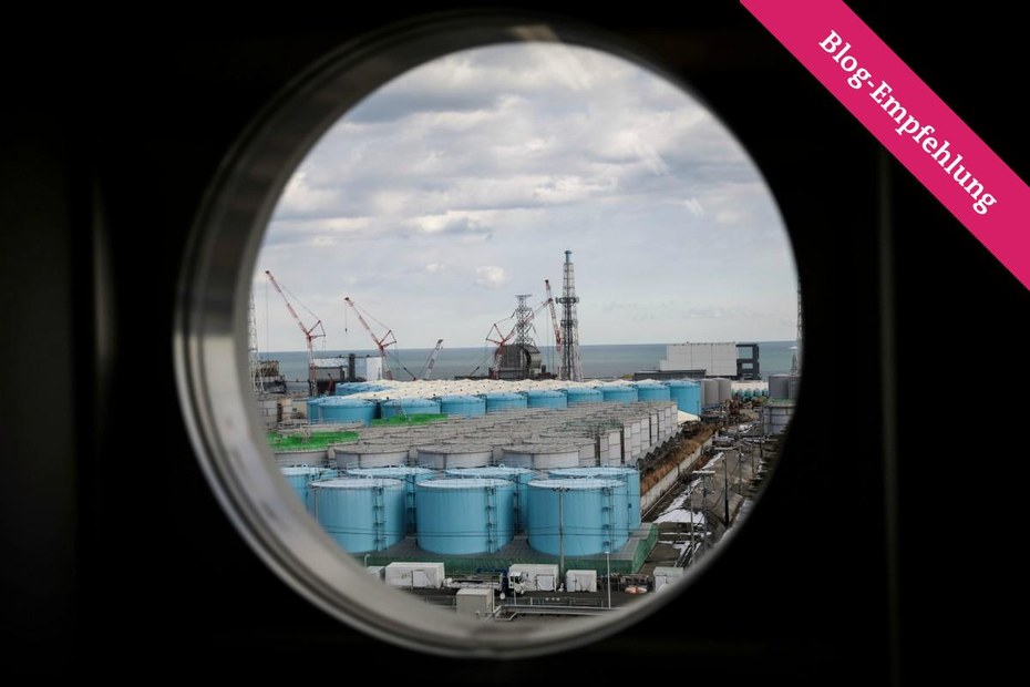 Tanks mit kontaminiertem Wasser auf dem Gelände des ehemaligen Atomkraftwerks Fukushima