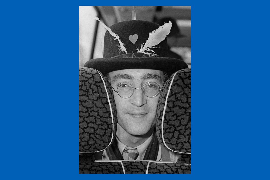 Spaßvogel John Lennon 1967 beim Dreh der „Magical Mystery Tour“
