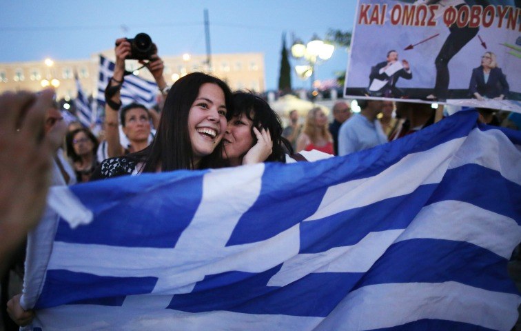 Nach dem Referendum: Jubel in Athen