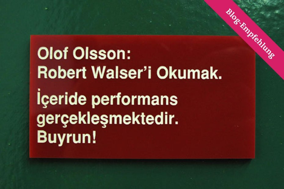 For Reading Walser (2012) by Olof Olsson in the exhibition "Incremental Change" at gallery NON in Istanbul