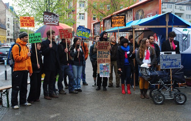 In Kreuzberg, wo sonst, fand der erste größere Protest statt