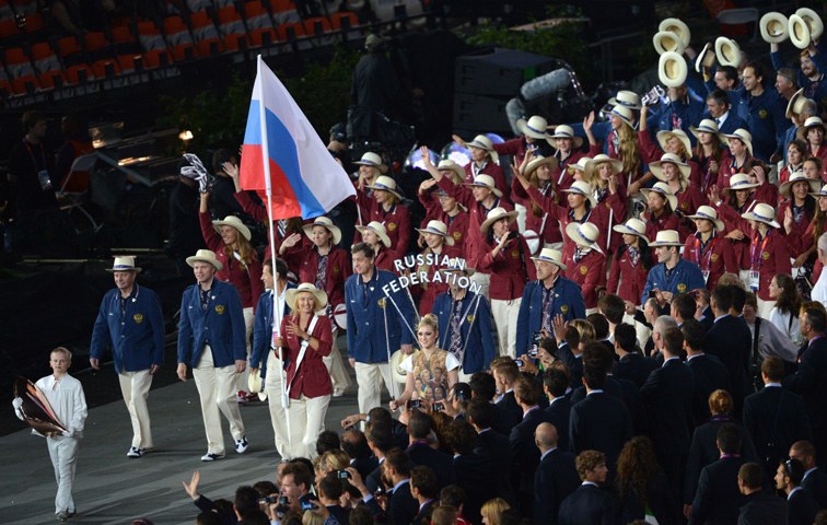 Einmarsch der russischen Mannschaft 2012 in London