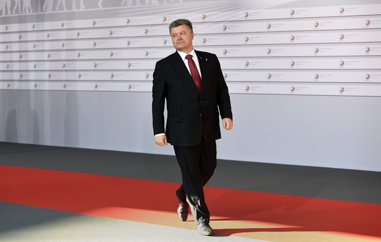 Der Ukrainische Präsident Petro Poroschenko auf dem Gipfel in Lettland