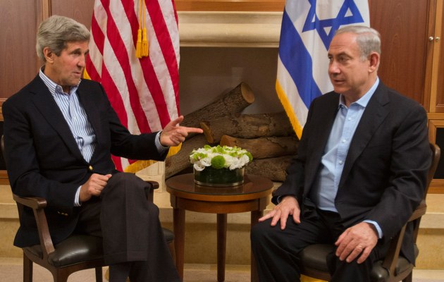 Kerry (r.) bei seinem wie vielten Treffen mit Benjamin Netanjahu?