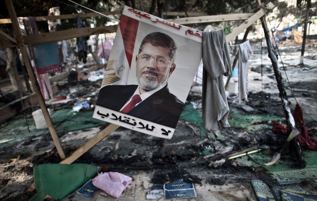 Überreste des geräumten Protestcamps am Rabaa al-Adawiya-Platz in Kairo