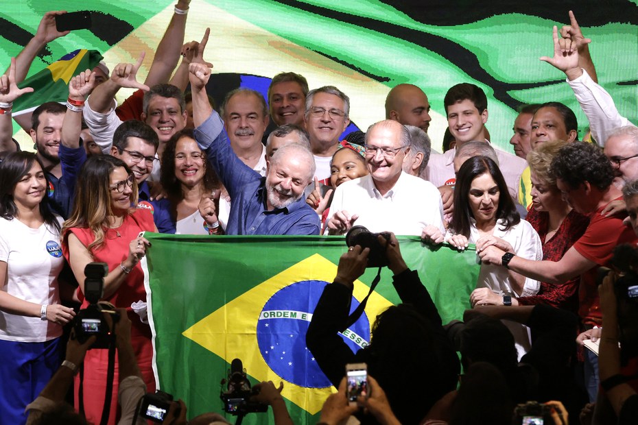 Luiz Inácio Lula Da Silva feiert seinen Wahlerfolg in São Paulo