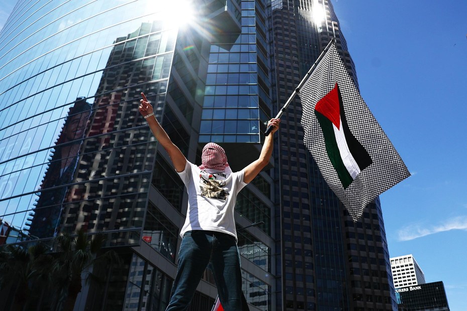 Pro-palästinensischer Protest in Los Angeles: Ob die anschwellende Protestbewegung in den USA Folgen für die Präsidentenwahl Anfang November hat, ist schwer abzuschätzen