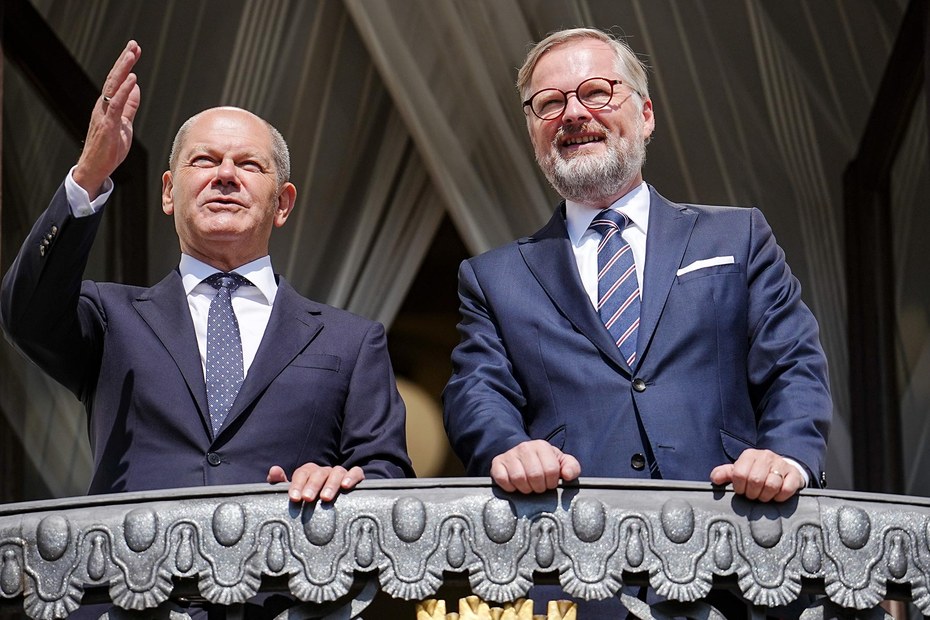 Bundeskanzler Olaf Scholz trifft den tschechischen Premier Petr Fiala in Prag