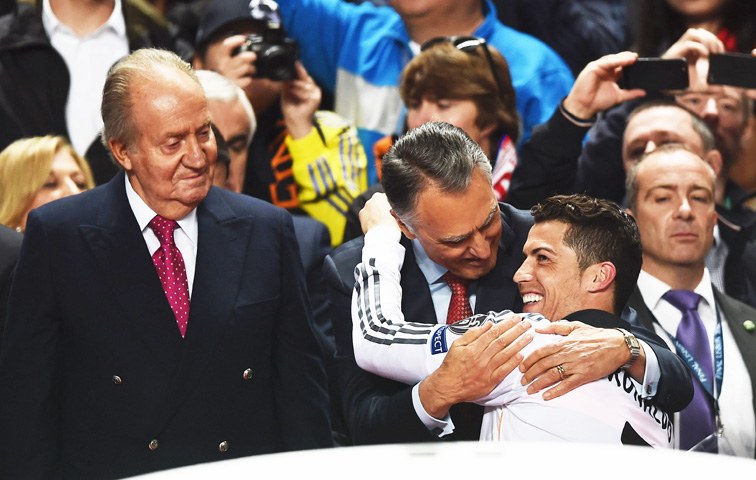 Williger Werbeträge: Juan Carlos beim Champions League-Finale in Lissabon