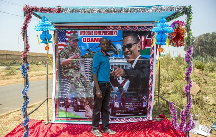 Willkommensposter für Obama in Kenia, dem Heimatland seines Vaters